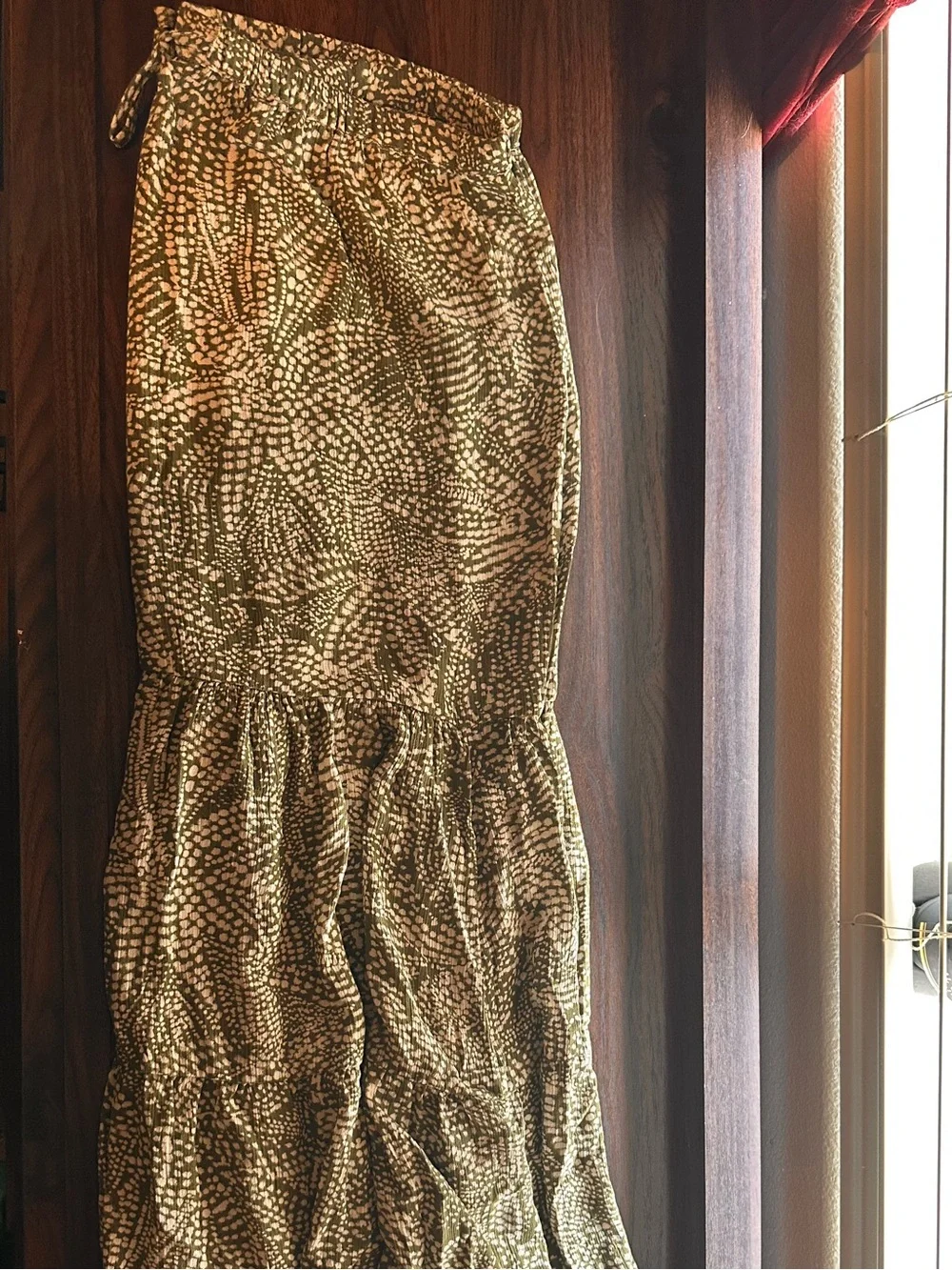 Maurices Olive Green and Cream Printed Maxi Skirt - Picture 2 of 3